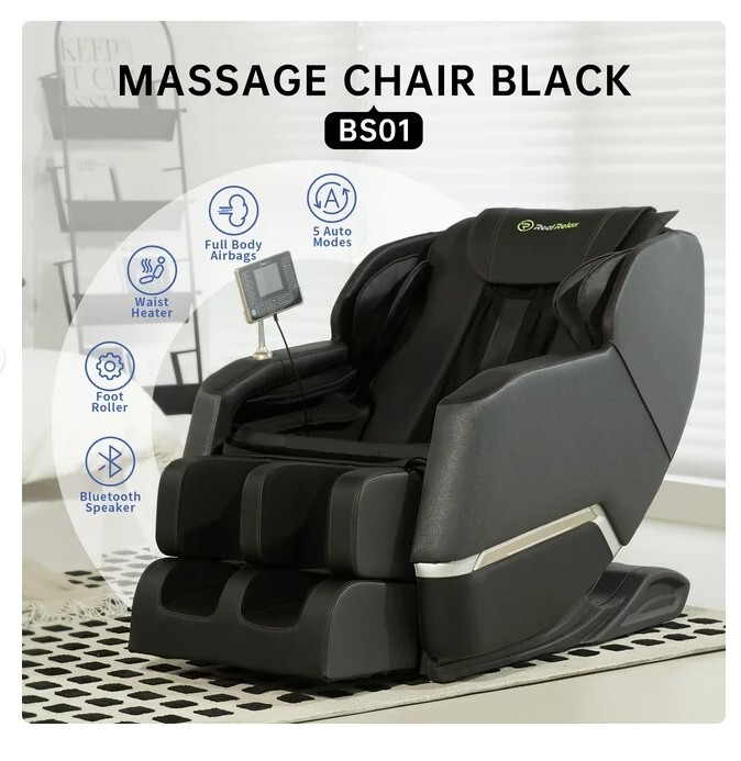 Real Relax Full Body Zero Gravity Shiatsu Recliner Electric Chair, Black gallery