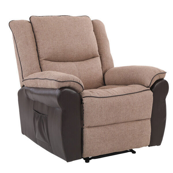 Electric Power Chair Wool &PU Ergonomic Sofa w/Control 8-point Massage + Heating gallery