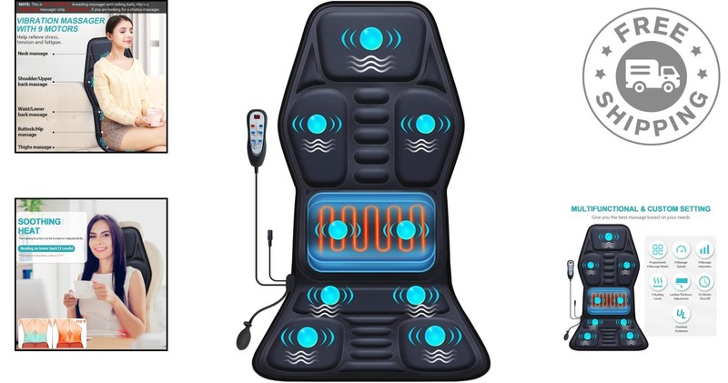 Luxury Massage Seat Cushion with Remote Control & 3 Heat Settings for Relief gallery