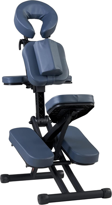 Lightweight Royal Blue Portable Massage Chair - Adjustable Aluminum Frame gallery