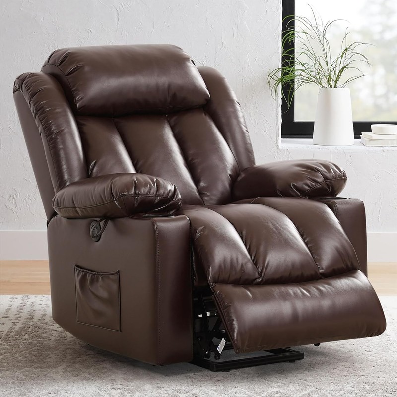 Power Lift Recliner Chair Elderly & Seniors Breathable Leather Electric Recliner