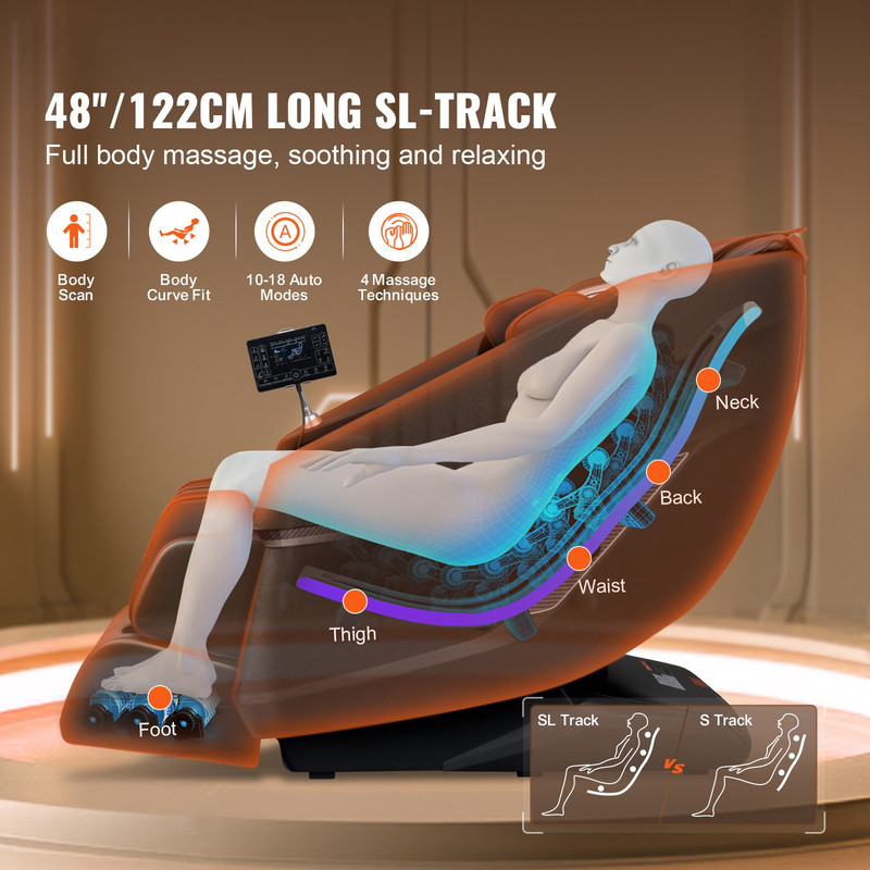 Full Body Massage Chair Zero Gravity 3D Shiatsu Recliner Sl-Track Heat, AI Voice gallery