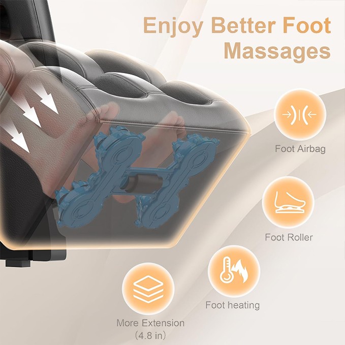 Zero gravity massage chair recliner w/10 massage heads & full-body air pressure gallery