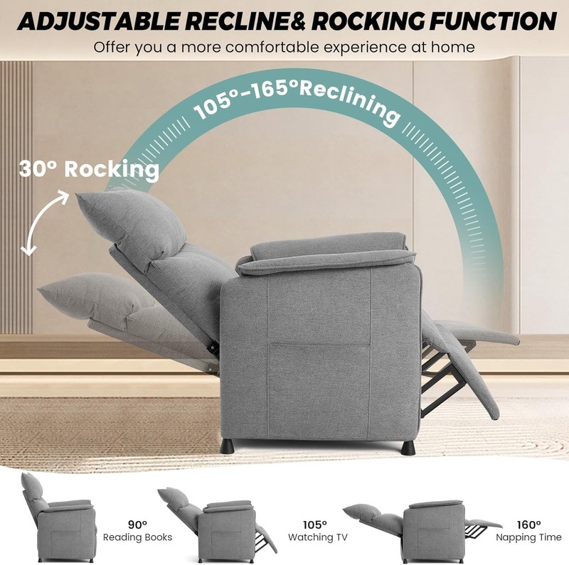 Electric Power Recliner with Heat & Massage,Remote Control Padded Chair for Home gallery