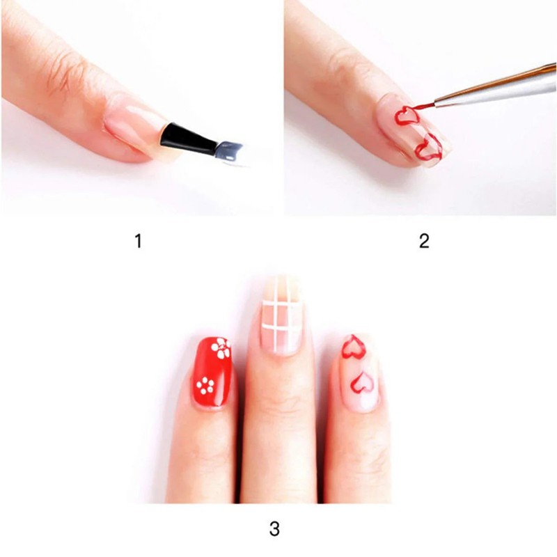3Pcs/opp Nail Art Brushes, Aluminum for Home Travel (White) gallery
