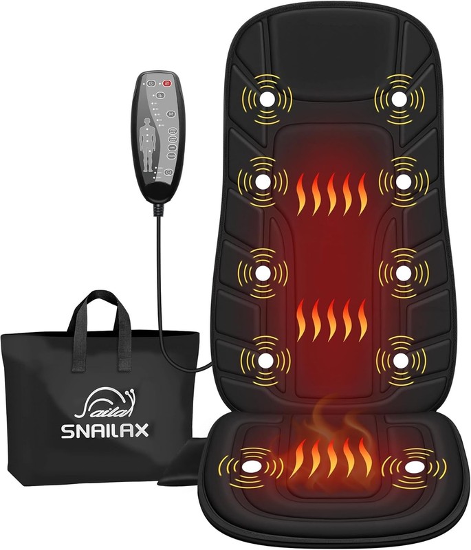 Portable Massage Seat Cushion with Heat - 10 Vibration Motors for Pain Relief gallery