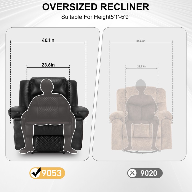 Breathable Leather Massage Recliner Chair Manual Living Room Reclining Sofa gallery