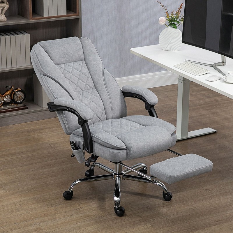 Heated Massage Reclining Office Chair with Adjustable Height and Footrest gallery