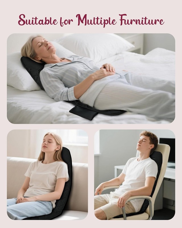 Portable Vibration Massage Pad with Heat - Stress Relief Seat Cushion for Office gallery
