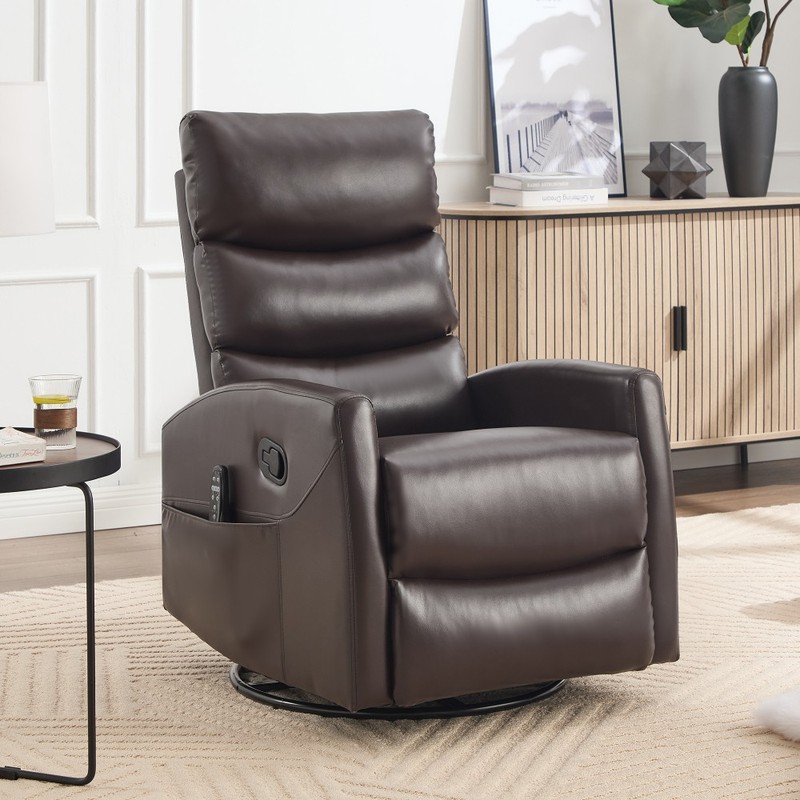 Recliner with swivel function Heated Adjustable backrest Features metal base gallery