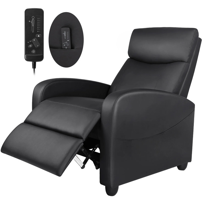 Massage Recliner Chair Padded Seat Backrest Heat Vibration Living Room Lounge Bl gallery