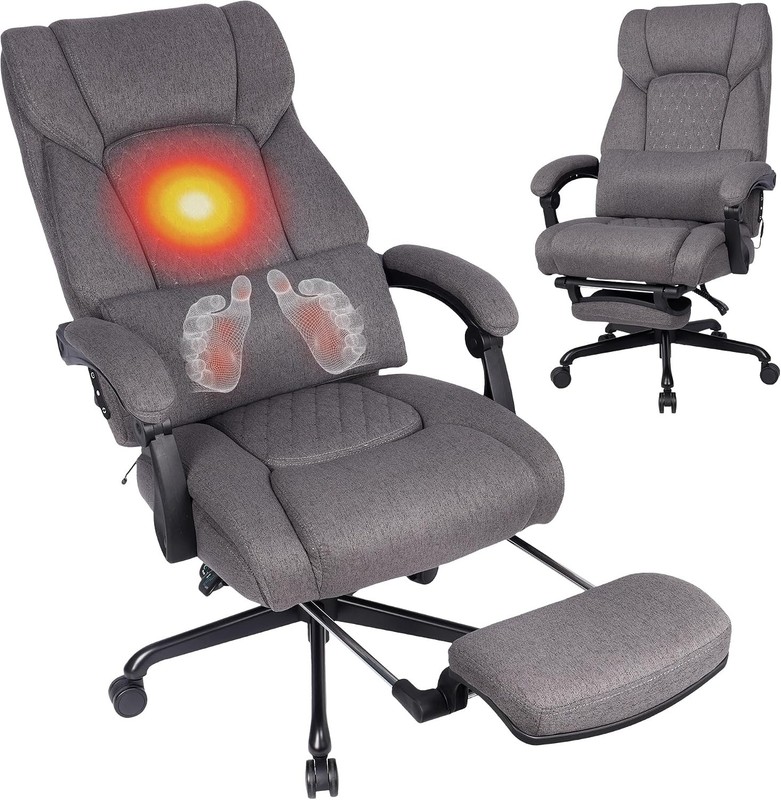 3D Kneading Massage Office Chair W/ Heat 500 lbs Big & Tall Executive Computer gallery