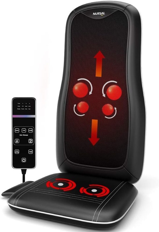 NURSAL Shiatsu Heated Massage Seat Cushion Excellent Condition