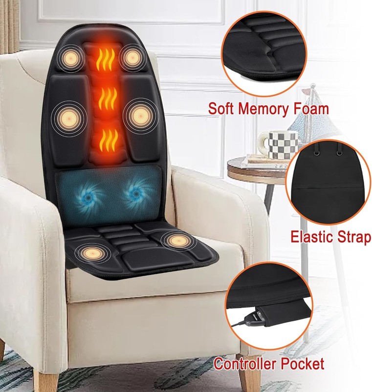 Luxury Massage Chair Cushion with Integrated Heat & Cooling for Muscle Relief gallery