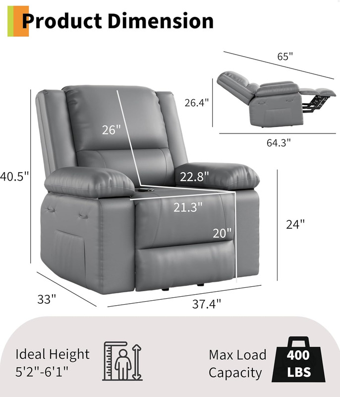 Electric Power Lift Recliner Chair with Heat & Massage for Elderly Comfort gallery