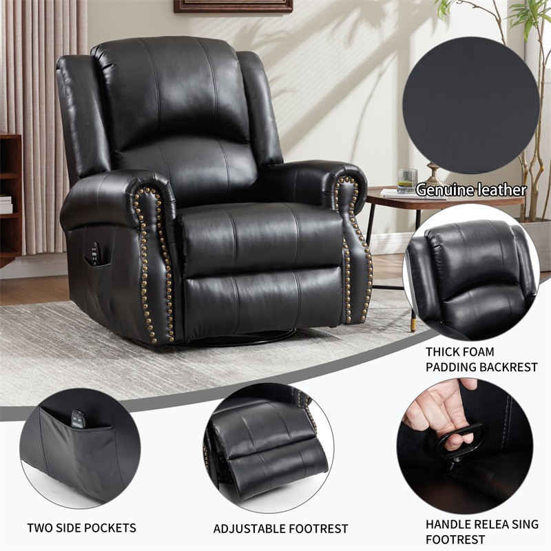 Massage Swivel Rocker Recliner Chair w/ Vibration Massage Heat Ergonomic Lounge gallery