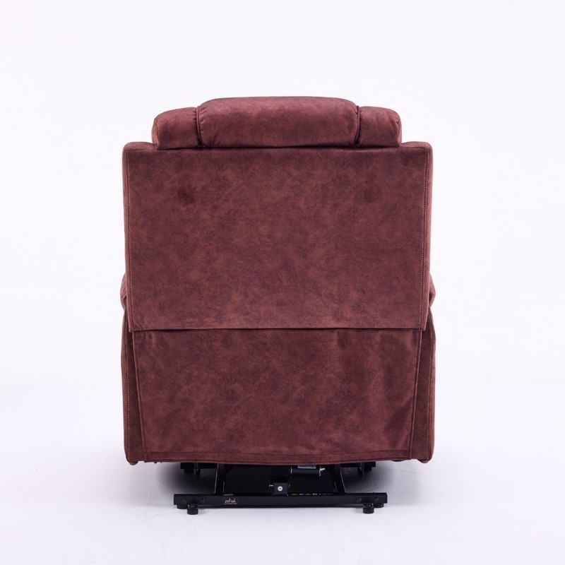 Power Lift Recliner Massage Chair with Heating & USB Ports, Reddish Brown gallery
