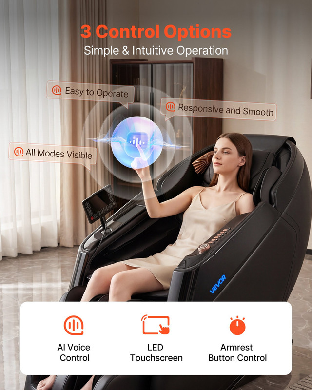 4D Zero Gravity Massage Chair Full Body Recliner Heat Bluetooth Touchscreen gallery