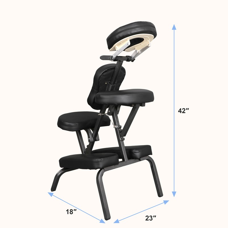 Portable Lightweight Massage Chair Folding Tattoo Spa Chair w/Carrying Bag Black gallery