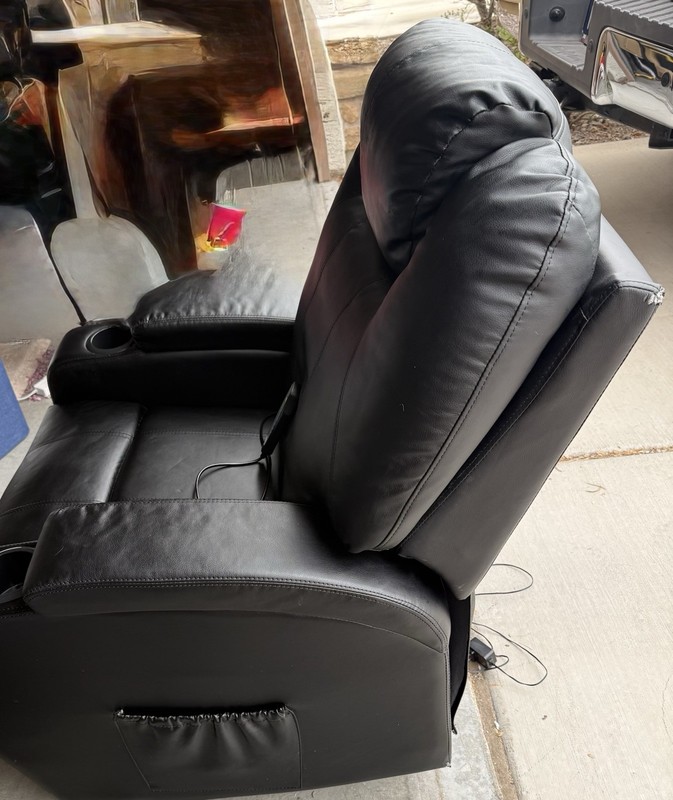 Black Faux Leather Electric Massage Recliner Chair w/ Wired Remote Control gallery