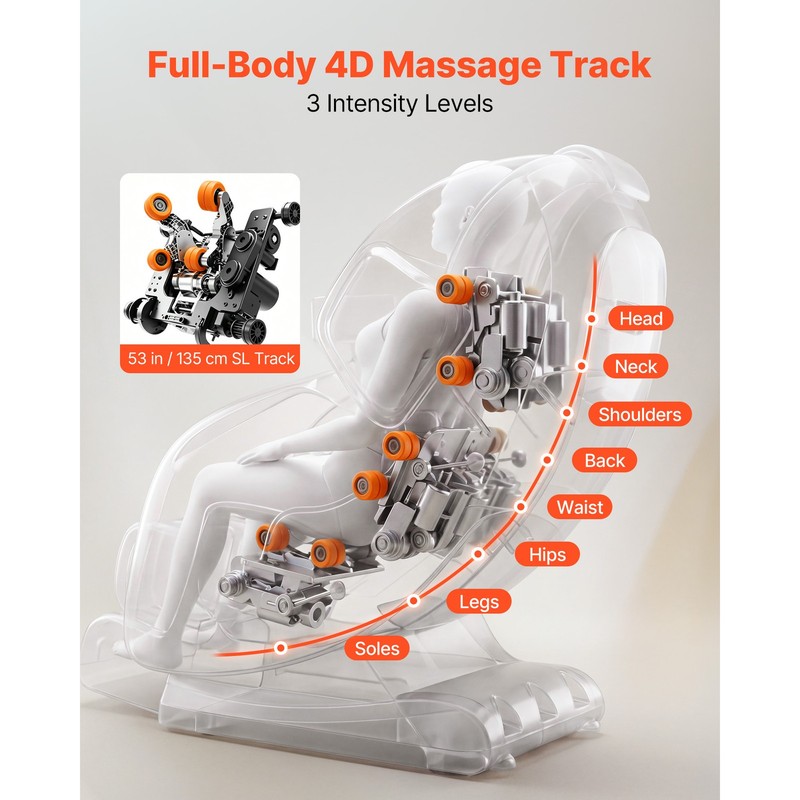 Uimoso 4D Zero-Gravity Full Body Massage Chair with Adjustable Footrest gallery
