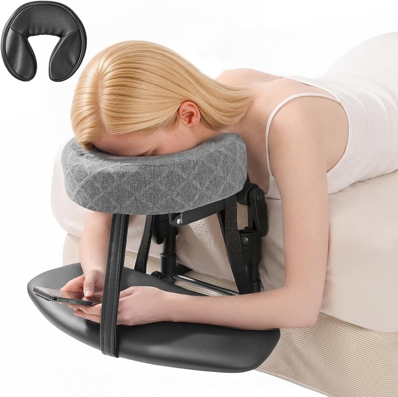 Massage Headrest for Bed, Bed Massage Head Holder & Face Cradle with Pillow |…