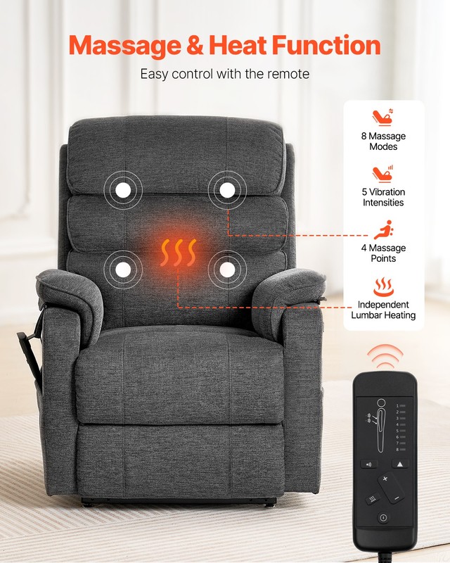 Uimoso Power Lift Recliner Chair for Elderly Heat and Massage Electric Recliner gallery