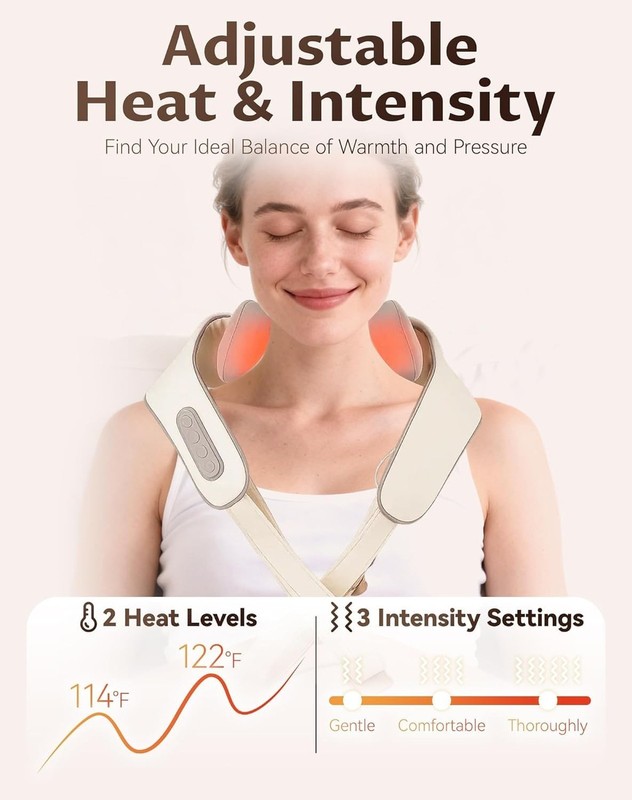 Neck Massager with Heat,Therapexa Neck & Shoulder Massager,6D Shiatsu Back Ma... gallery