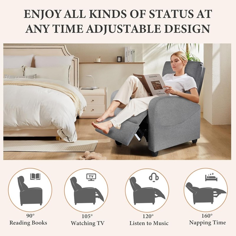 Compact Modern Recliner Chair with Massage Functionality for Ultimate Relaxation gallery