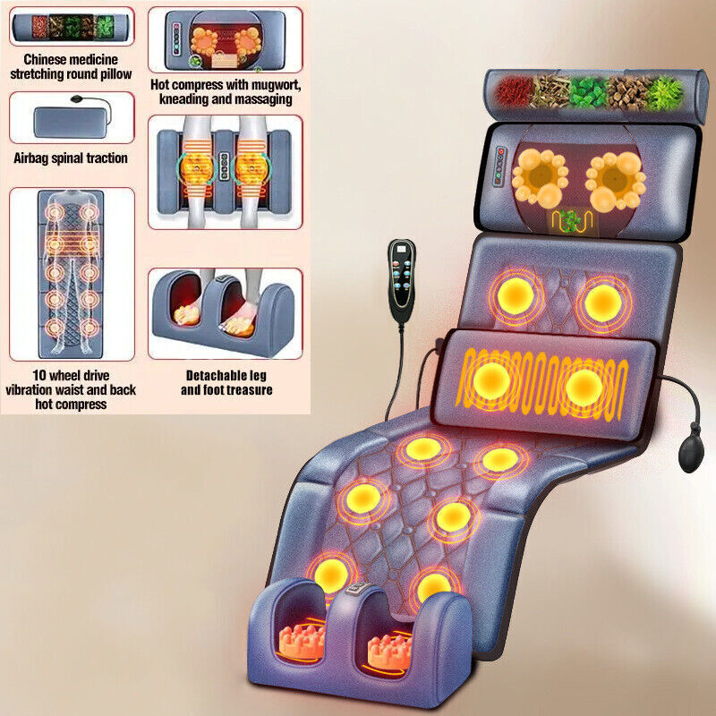 Electric Massage Mattress Heating Cushion Neck Back Foot Pain Relief Body Relax