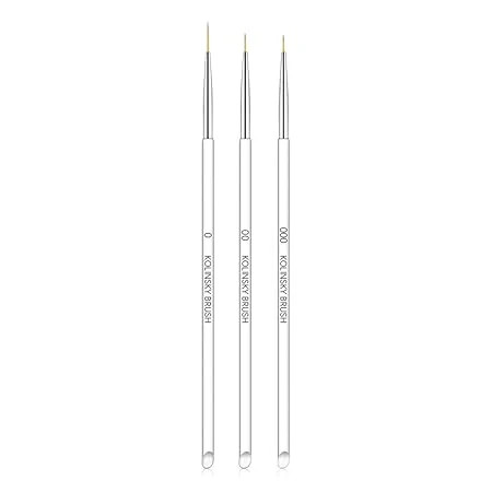 3Pcs/opp Nail Art Brushes, Aluminum for Home Travel (White) gallery