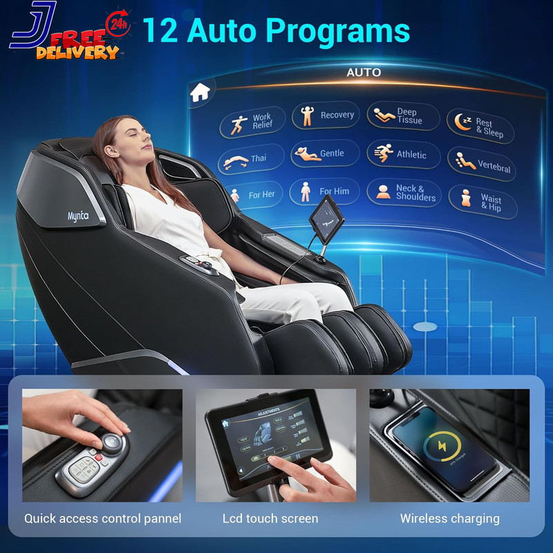 Full Body Shiatsu Massage Chair with Heat Zero Gravity & Bluetooth Speaker gallery