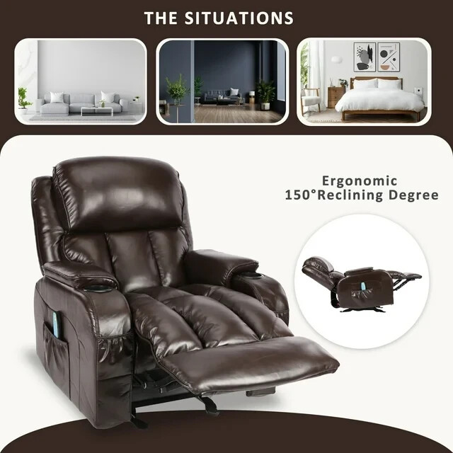 Massage Swivel Rocker Recliner Chair with Vibration Massage and Heating Pad gallery