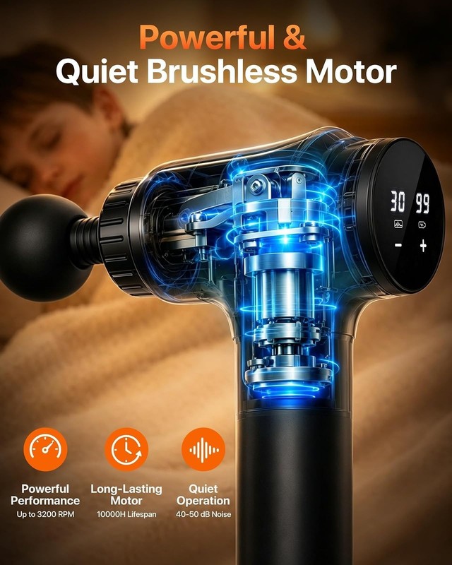 Youdgee Massage Gun 30 Speeds 6 Heads Deep Tissue Muscle Massager gallery