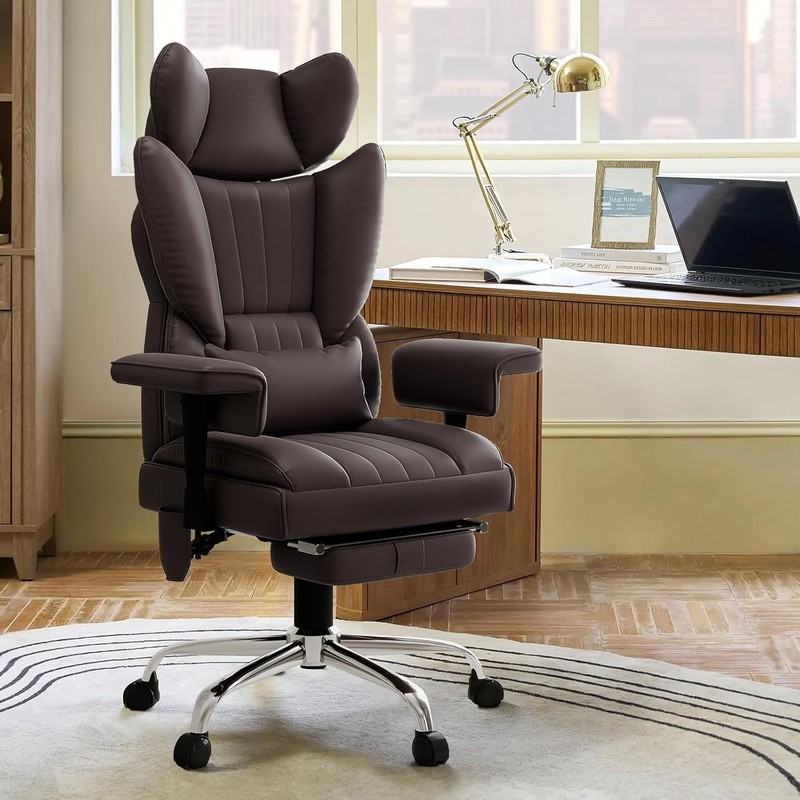 Heated Office Chair with Foot Rest - 6 Points Vibration Big and Tall 400LBS Recl gallery