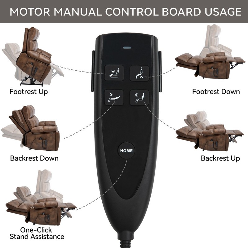350LBS Heat Massage Electric Power Lift Recliners Infinite Position w/Cup Holder gallery