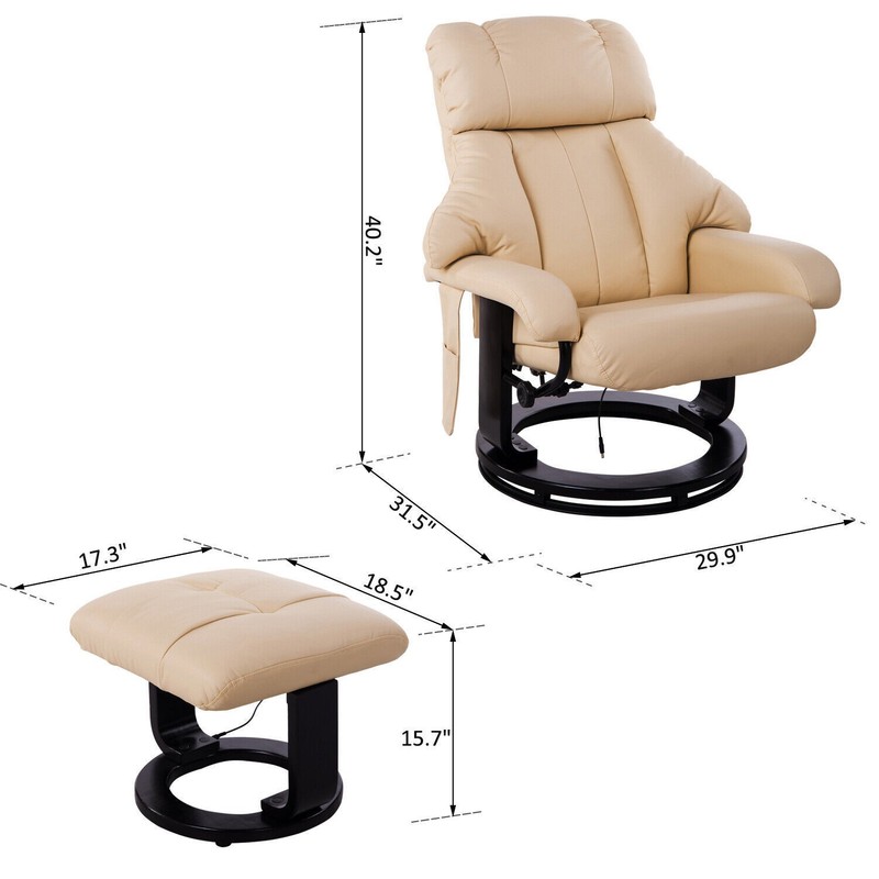 10-Point Massage Power Lift Recliner Faux Leather Chair Sofa Ottoman Footrest gallery