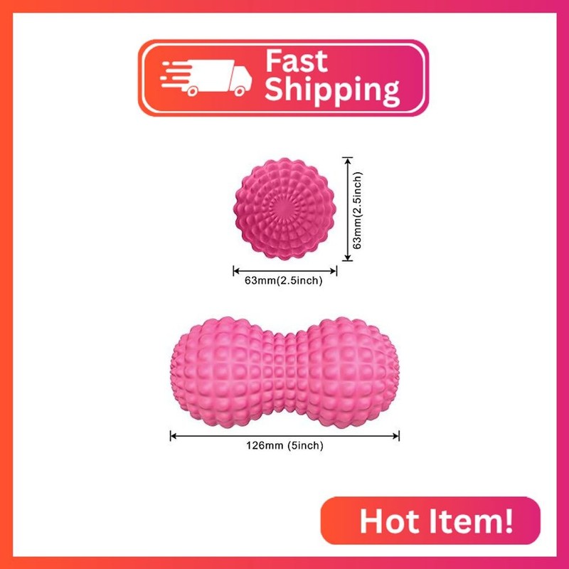 SELEWARE Peanut Massage Ball, Peanut Double Lacrosse Massage Roller Ball for Bac gallery