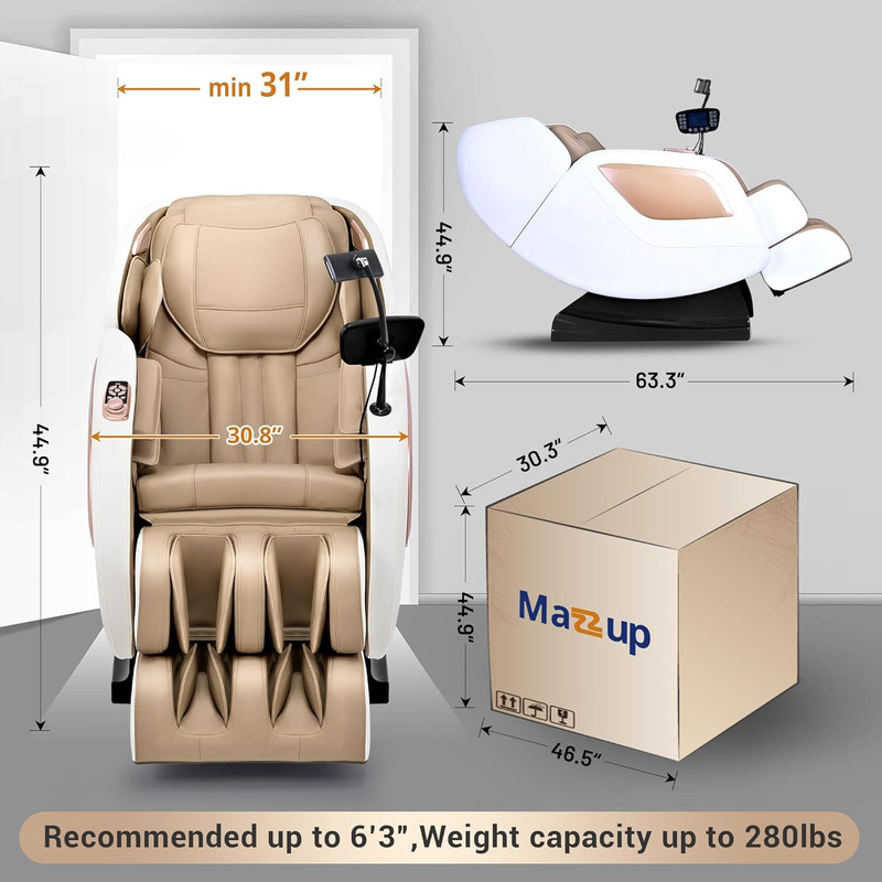 Full Body Shiatsu Massage Chair with Heat, Zero Gravity & Bluetooth Control gallery