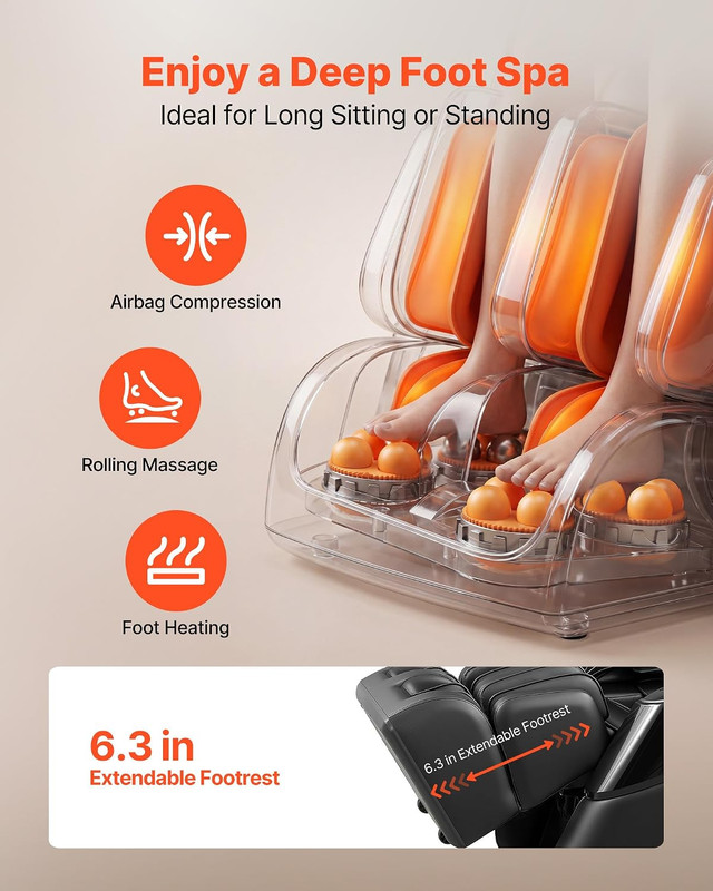 4D Zero-Gravity Full Body Massage Chair with Heating & Bluetooth for Home/Office gallery