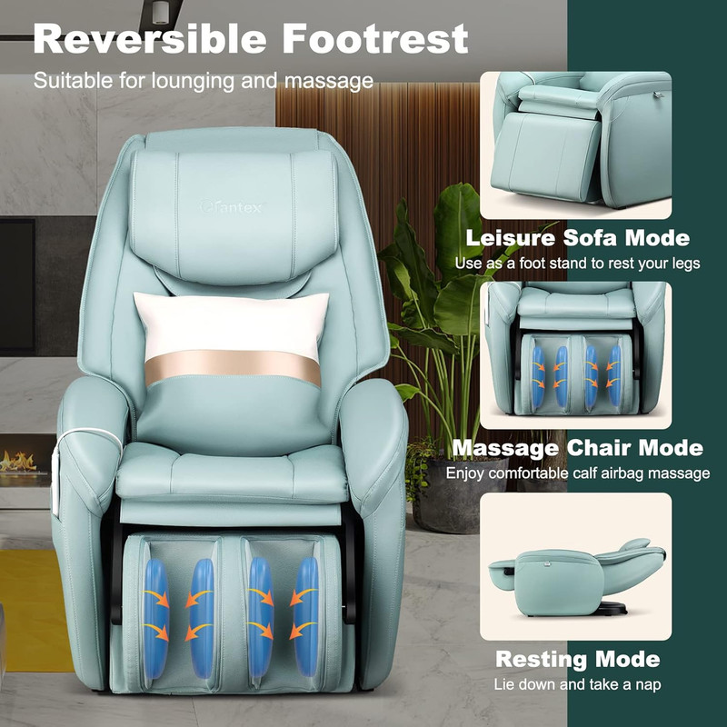 Zero Gravity Full Body Massage Chair with Heat & Reversible Footrest gallery