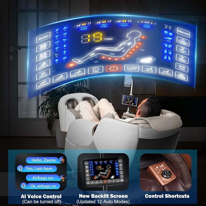 A18 3D Massage Chair Full Body, Zero Gravity SL-Track Shiatsu Massage Recliner gallery