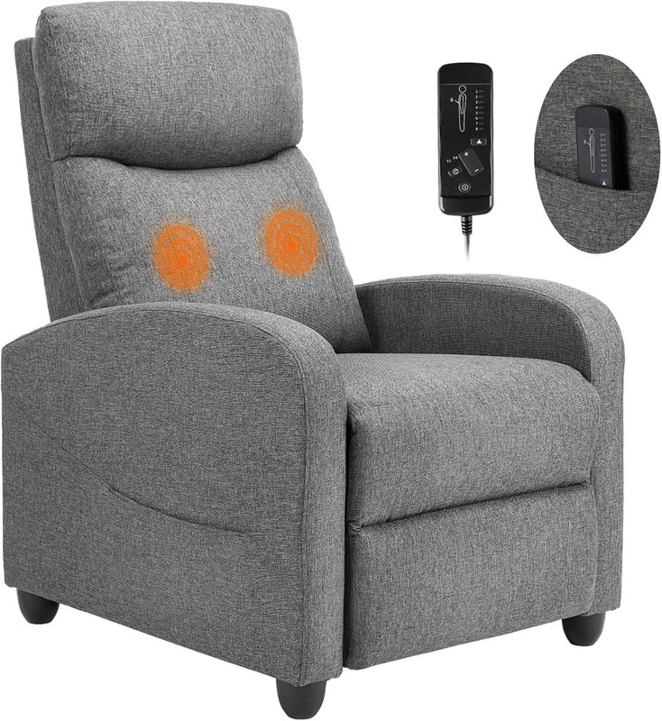Compact Modern Recliner Chair with Massage Functionality for Ultimate Relaxation gallery