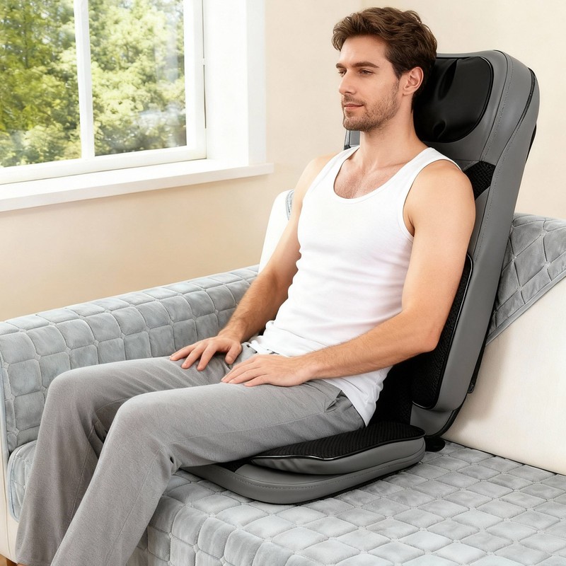 5 Modes Adjustable Intensity Portable Electric Massage Cushion with Heat Remote gallery