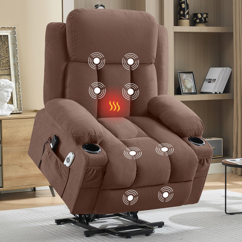Power Lift Recliner Chair w/ Heat&Massage Electric Recliner Chair w/ Side Pocket gallery