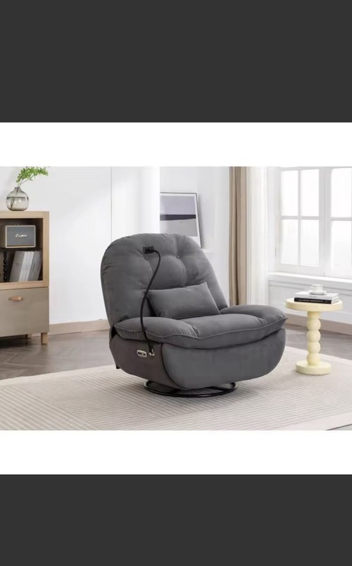 Gray Fabric Electric Massage Chair with Remote Control gallery