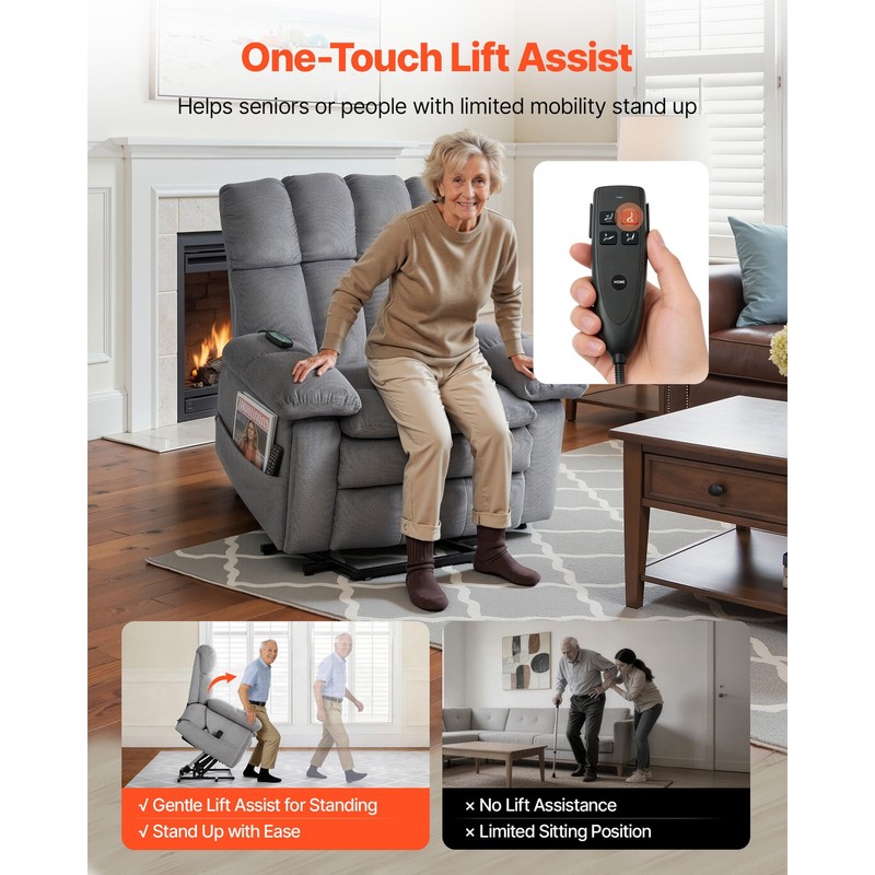 Uimoso Power Recliner Chair with Lift, Heat, and Massage, Dual Motor Design gallery