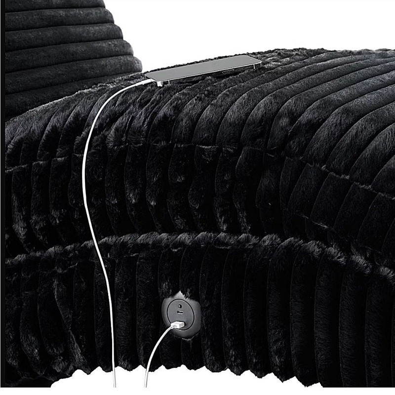 Elements Nori Chaise Heat Massage USB-C LED Lounge Chair U112608847110 Black gallery