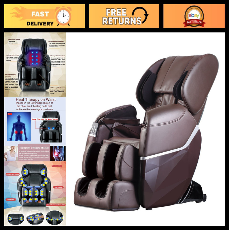 Full Body Electric Shiatsu Massage Chair Recliner w/ Heat Therapy & Foot Roller