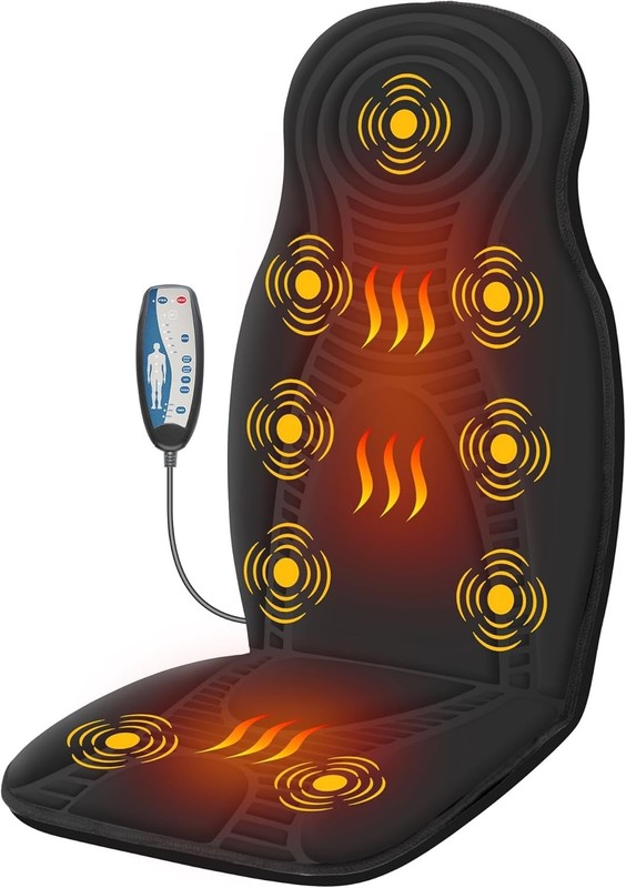 Luxurious Back Massager Chair Pad - 9 Motors, Folding & Whisper-Quiet Design gallery